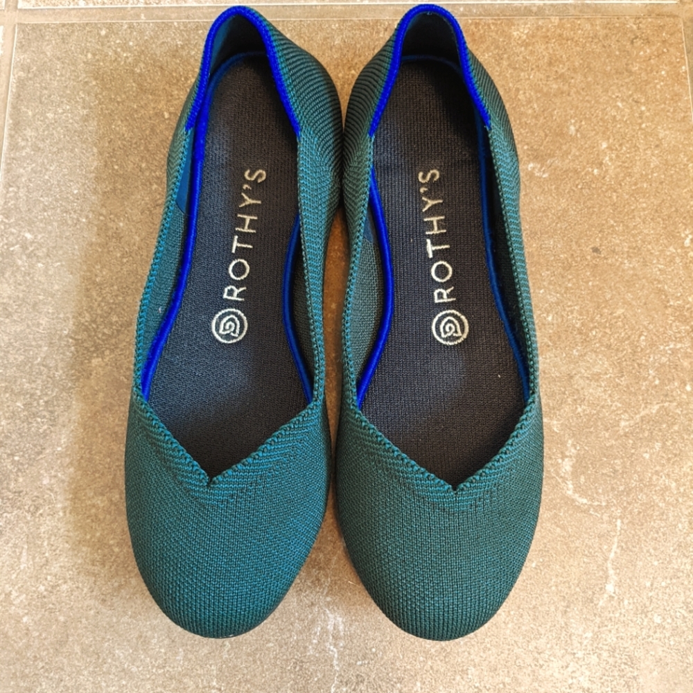 Rothy's The Flat, size 8, Retired Emerald